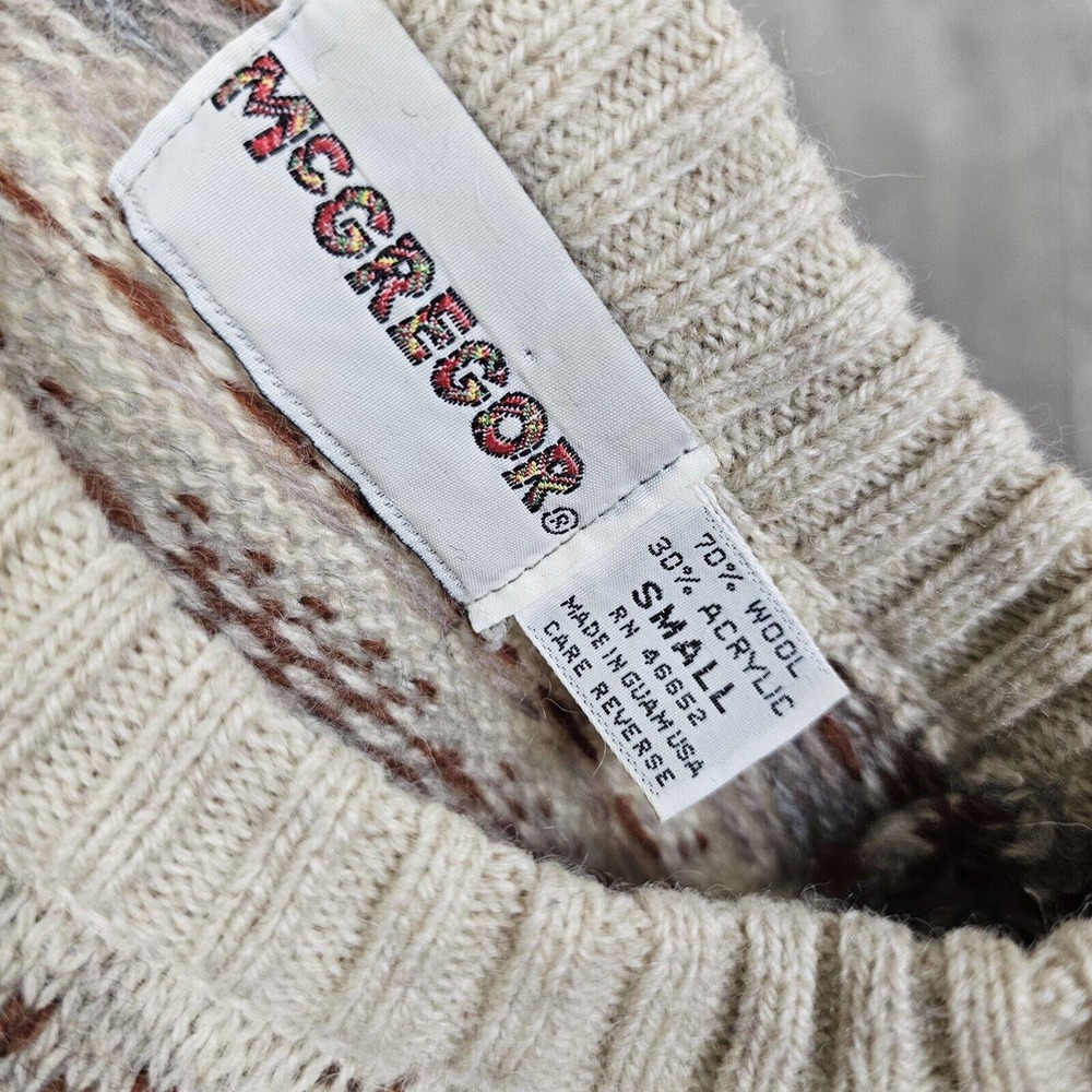 Vintage McGregor S Wool Blend Fair Isle Eclectic Grandpa Sweater Ski Winter - Picture 6 of 7